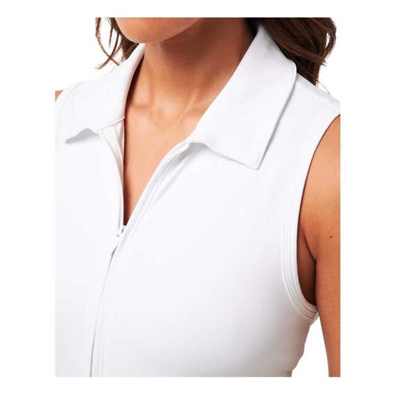 Travis Mathew Moveknit Sleeveless Polo damska sukienka, biała