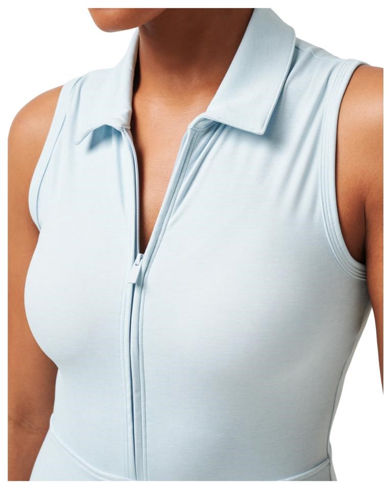 Travis Mathew Moveknit Sleeveless Polo damska sukienka, heather baby blue