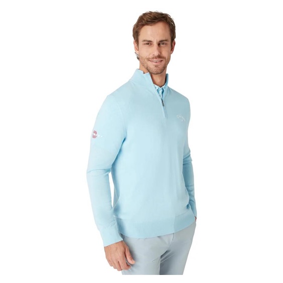 Callaway 1/4 Blended Merino męski sweter, niebieski