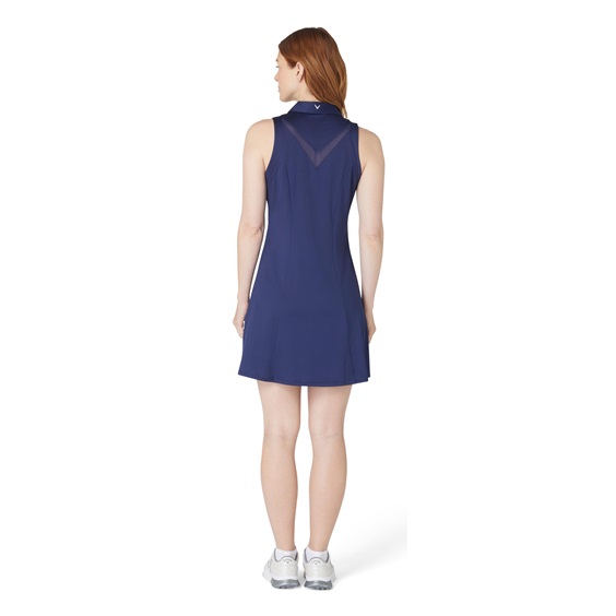 Callaway Flounce Dress with Mesh damska sukienka, granatowa