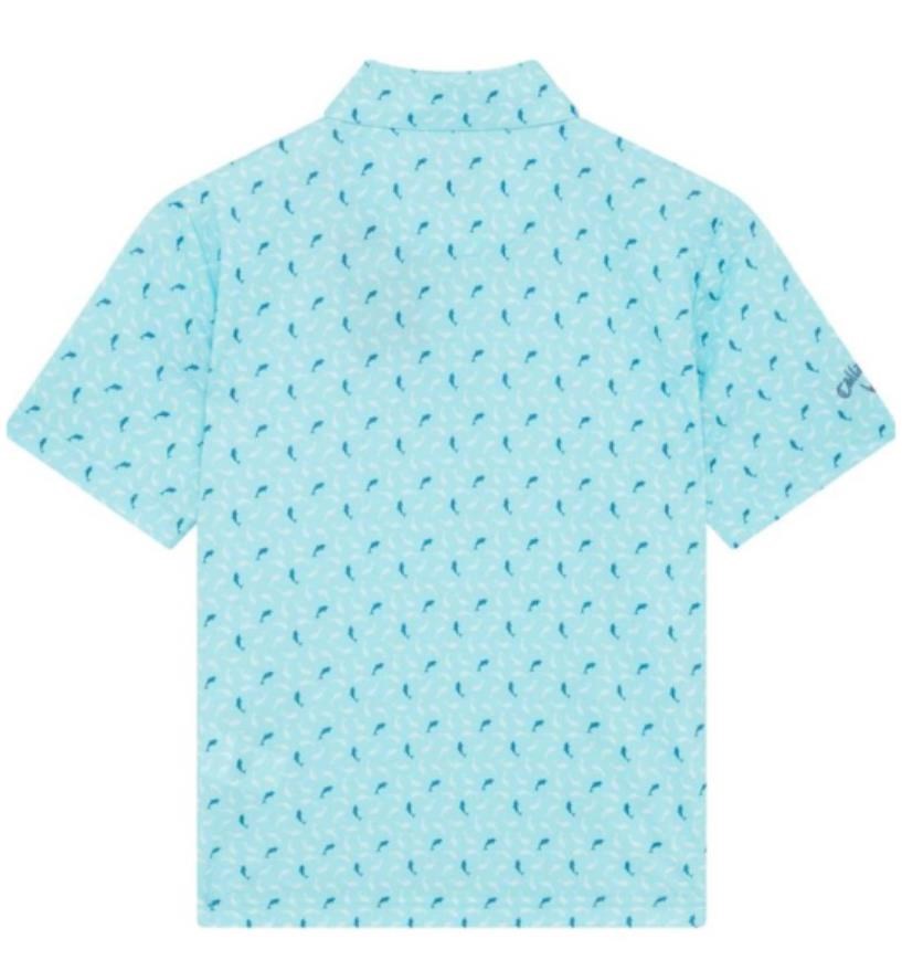 Callaway Dolphin Print dziecięce polo, blue radiance