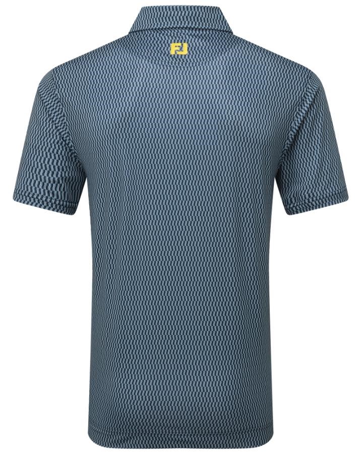 FootJoy Wiggle Print Lisle męskie polo, granatowy/szary/biały