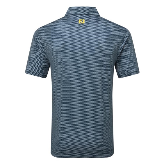 FootJoy Wiggle Print Lisle męskie polo, granatowy/szary/biały