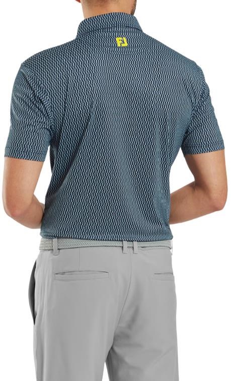 FootJoy Wiggle Print Lisle męskie polo, granatowy/szary/biały