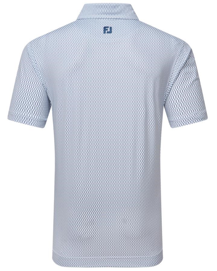 FootJoy Irongate Print Lisle męskie polo, biały/granatowy