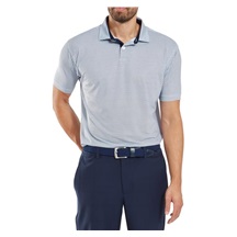 FootJoy Irongate Print Lisle męskie polo, biały/granatowy