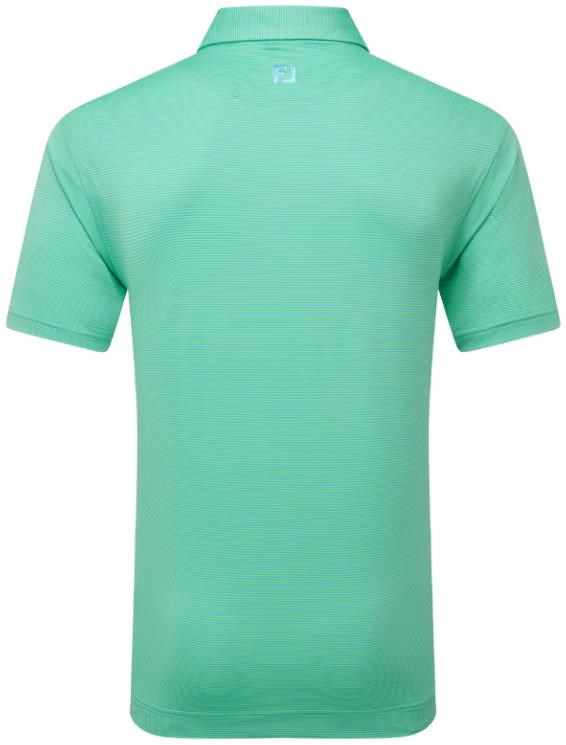FootJoy Micro Feeder Stripe Lisle męskie polo, lagoon/mint