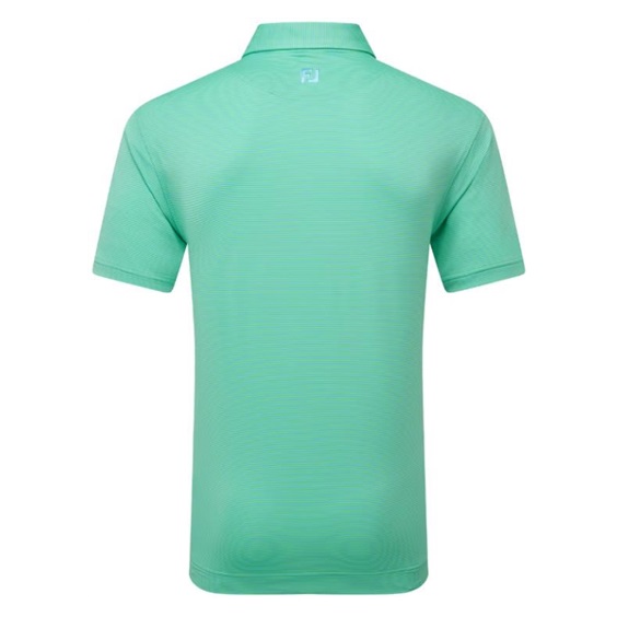 FootJoy Micro Feeder Stripe Lisle męskie polo, lagoon/mint
