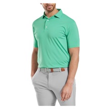 FootJoy Micro Feeder Stripe Lisle męskie polo, lagoon/mint