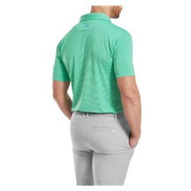 FootJoy Micro Feeder Stripe Lisle męskie polo, lagoon/mint