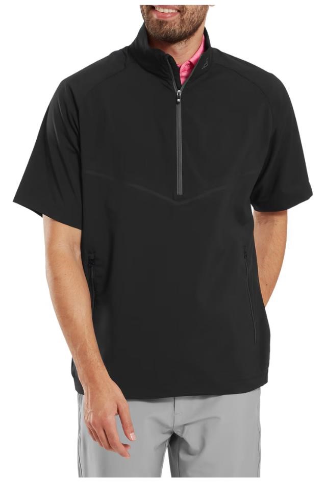 FootJoy Zephyr Short Sleeve Windshirt męska kurtka z krótkim rękawem, czarna