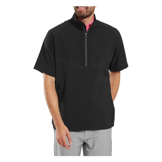 FootJoy Zephyr Short Sleeve Windshirt męska kurtka z krótkim rękawem, czarna
