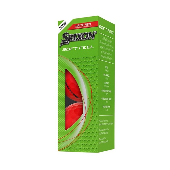 Srixon Soft Feel Brite piłki golfowe, czerwone