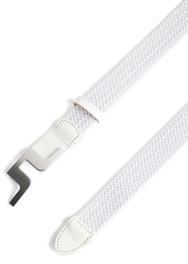 J.Lindeberg Berry Elastic pasek męski, biały