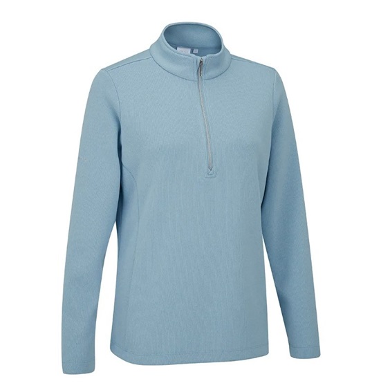 Ping Lyla half zip ribbed damska bluza fleece, niebieska