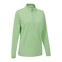 Ping Lyla half zip ribbed damska bluza fleece, jasnozielona
