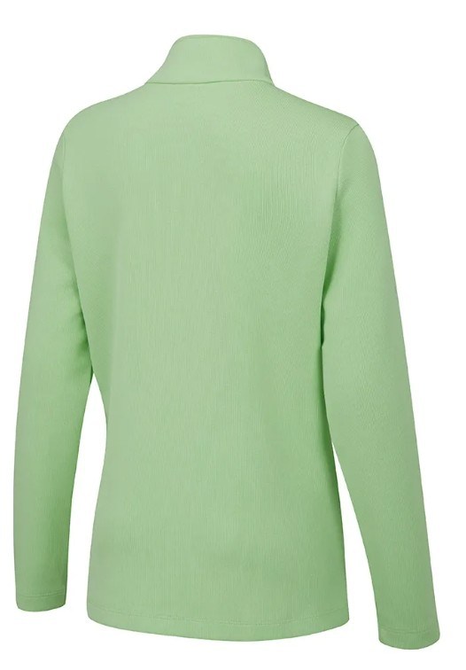 Ping Lyla half zip ribbed damska bluza fleece, jasnozielona