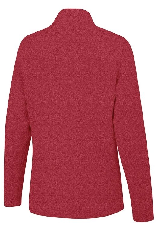 Ping Lyla half zip ribbed damska bluza fleece, czerwona
