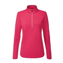 Ping Lyla half zip ribbed damska bluza fleece, różowa