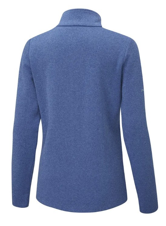 Ping Lyla half zip ribbed damska bluza fleece, niebieska