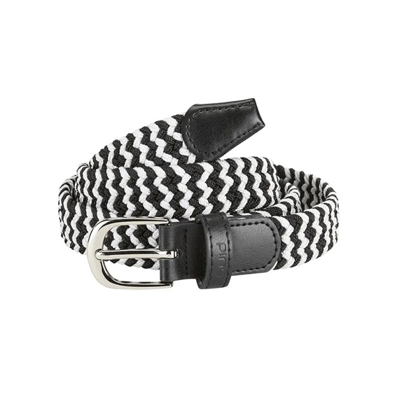 Ping stretch webbing damski pasek, biało/czarny