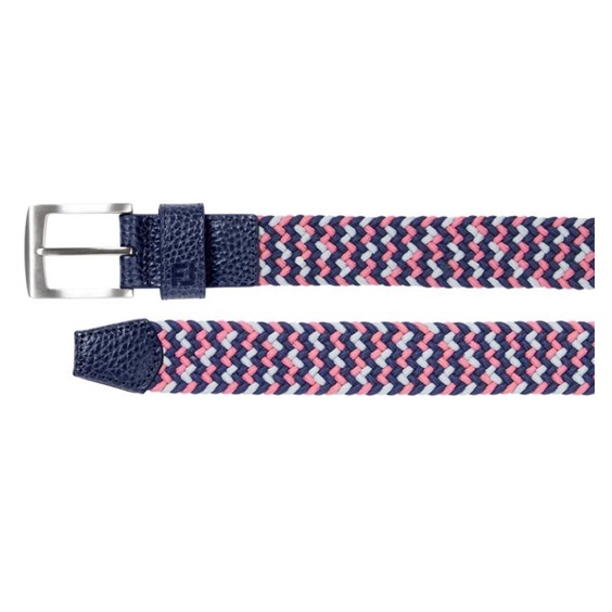 FootJoy Braided pasek męski, dark denim/pink lemonade/skyway