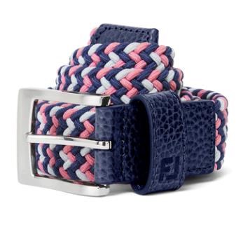 FootJoy Braided pasek męski, dark denim/pink lemonade/skyway