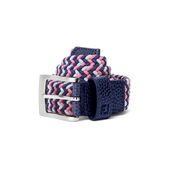 FootJoy Braided pasek męski, dark denim/pink lemonade/skyway