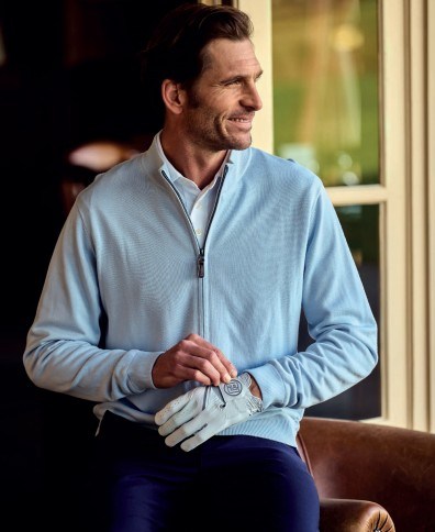 FootJoy DRIRELEASE FULL-ZIP LINED męski sweter, skyway