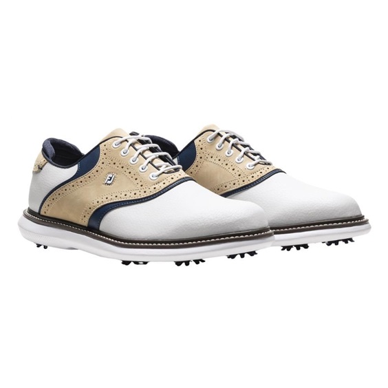 FootJoy Traditions męskie buty golfowe, biało/beżowe