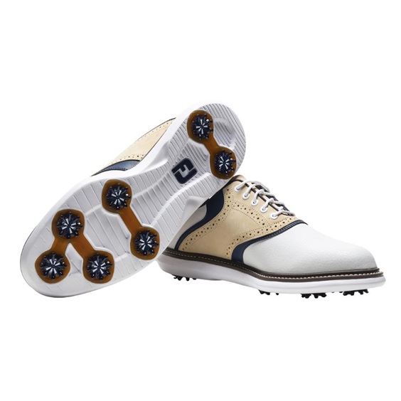 FootJoy Traditions męskie buty golfowe, biało/beżowe