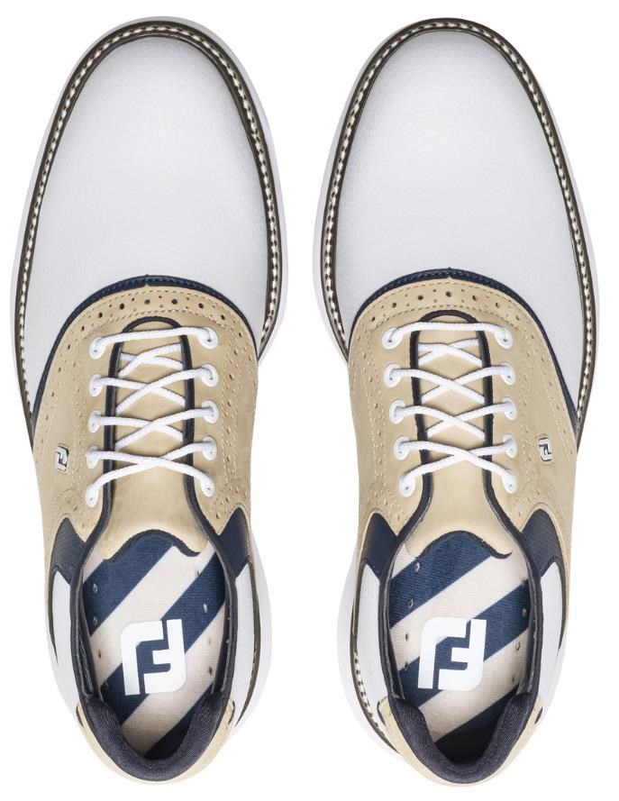 FootJoy Traditions męskie buty golfowe, biało/beżowe