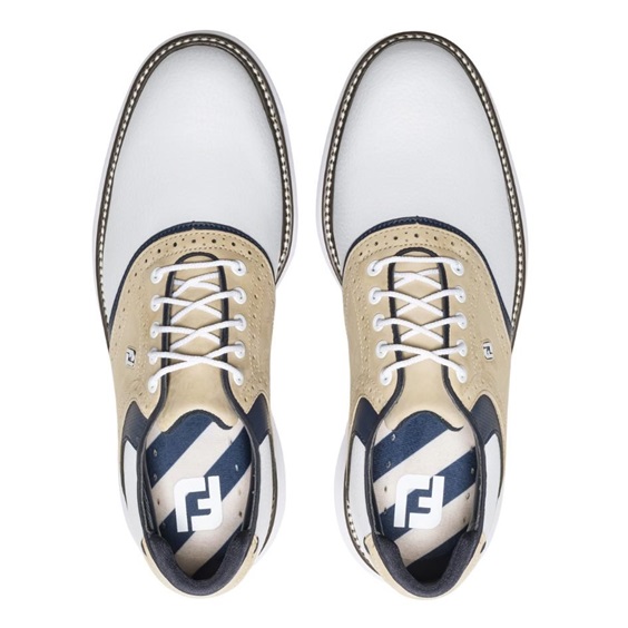 FootJoy Traditions męskie buty golfowe, biało/beżowe