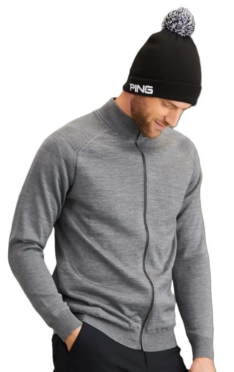 Ping Murphy Lined full zip męski sweter, szary