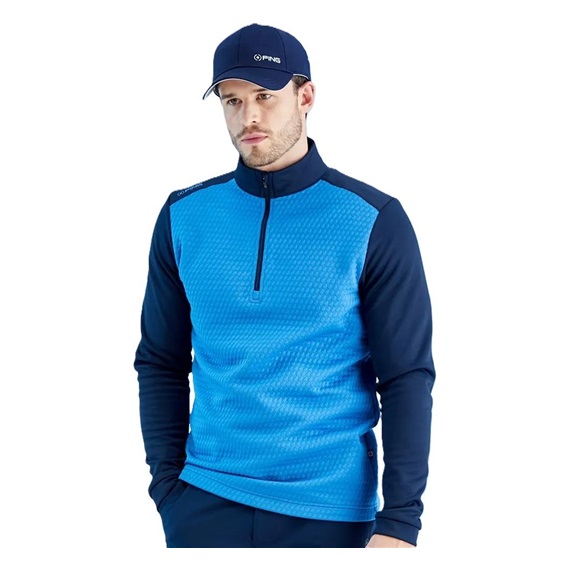 Ping Nolan Quarter Zip Fleece męska bluza, niebiesko/granatowa
