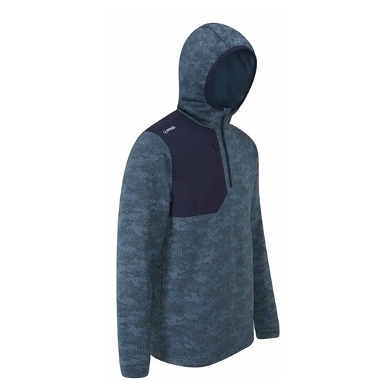 Ping Nexa Hooded half zip fleece męska bluza, blue fusion/navy