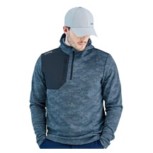Ping Nexa Hooded half zip fleece męska bluza, blue fusion/navy