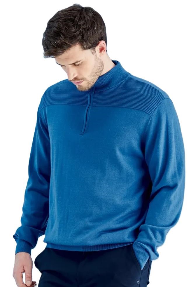 Ping Dorset Quarter zip męski sweter, niebieski