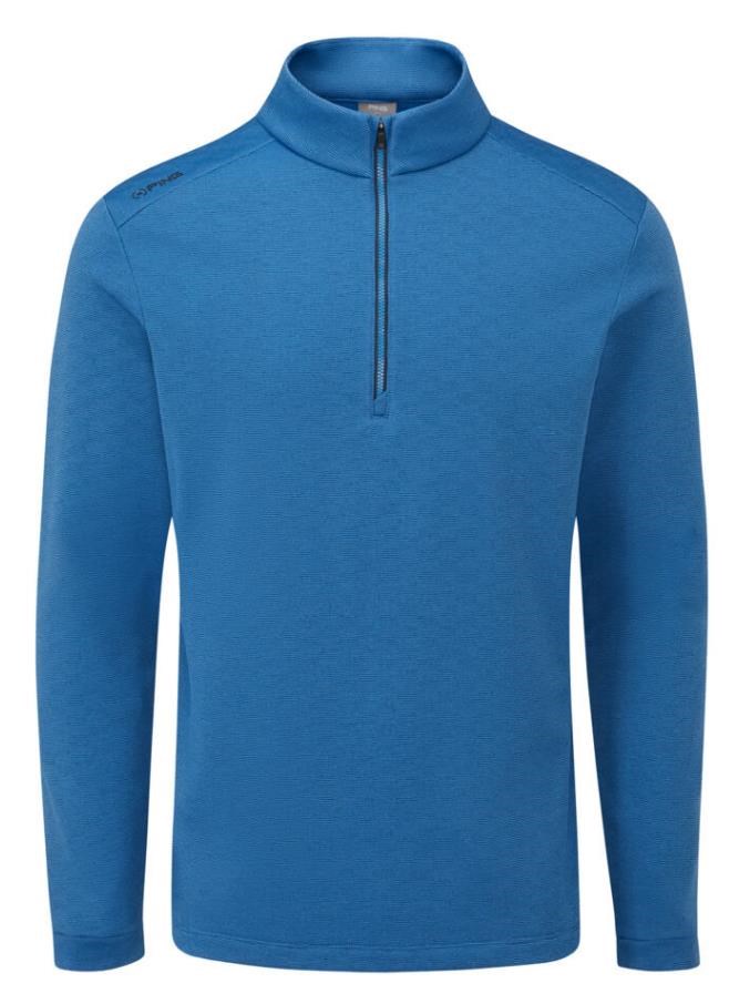 Ping Bexton half Zip fleece męska bluza, tidal blue multi