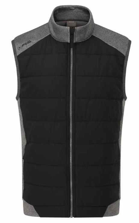 Ping Aiden Hybrid fleece męska kamizelka polarowa, asphalt marl/black