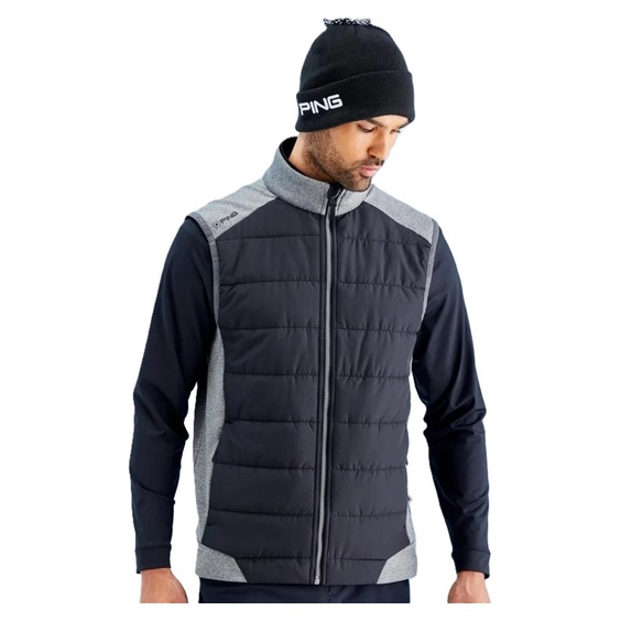 Ping Aiden Hybrid fleece męska kamizelka polarowa, asphalt marl/black