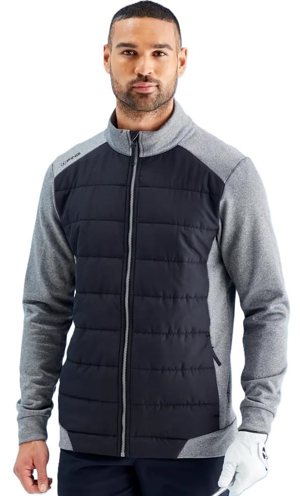 Ping Aiden Hybrid fleece męska kurtka, asphalt marl/black