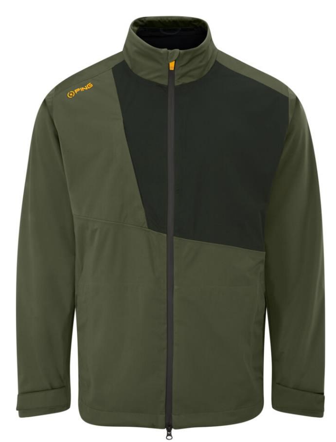 Ping Impervious Waterproof męska kurtka wodoodporna, dark olive/black