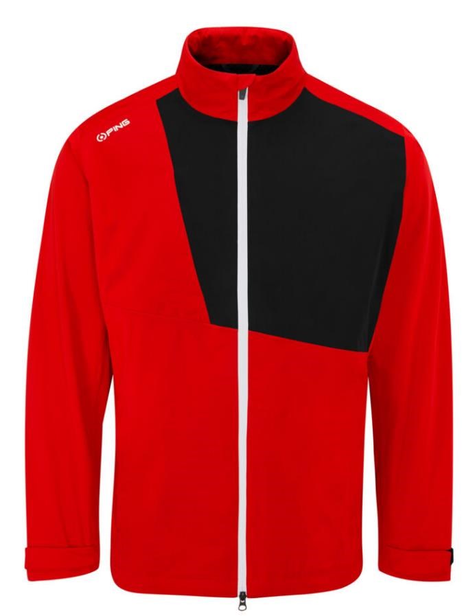 Ping Impervious Waterproof męska kurtka wodoodporna, czerwono/czarna