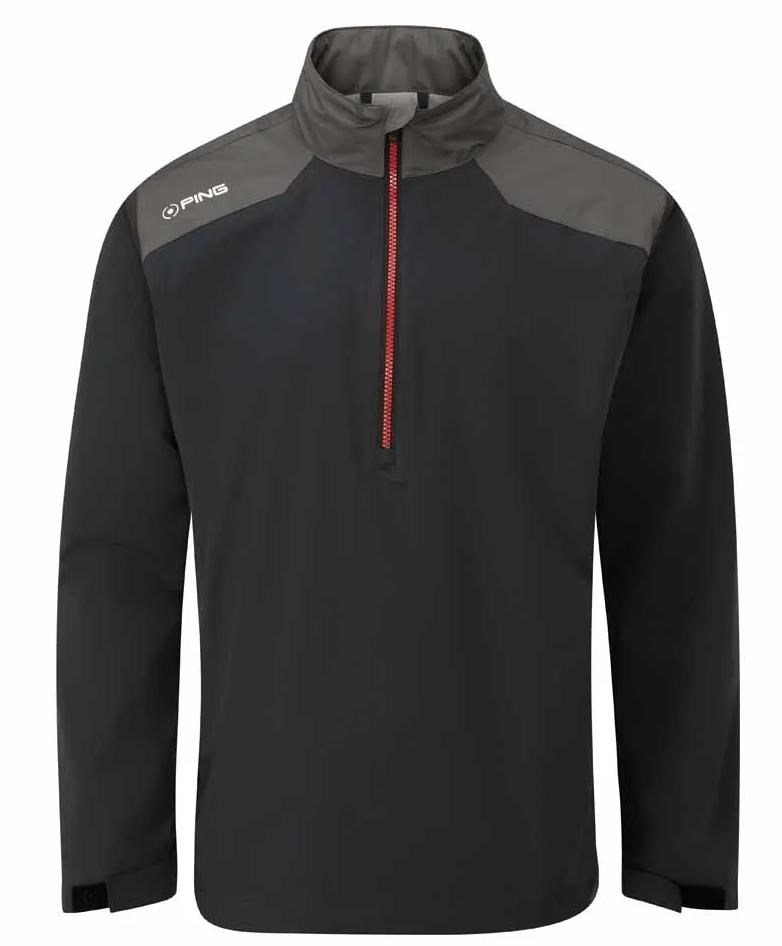 Ping AquaDrive Half-Zip waterproof męska kurtka wodoodporna, black/asphalt