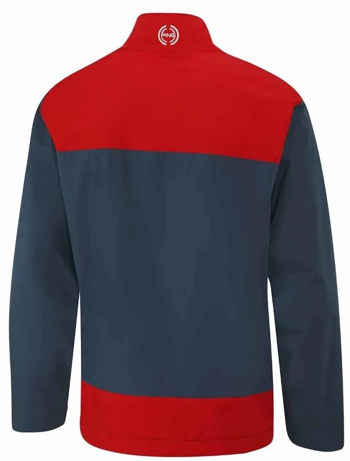 Ping AquaDrive Half-Zip waterproof męska kurtka wodoodporna, oxford blue/classic red