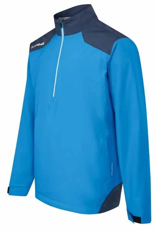 Ping AquaDrive Half-Zip waterproof męska kurtka wodoodporna, niebieska