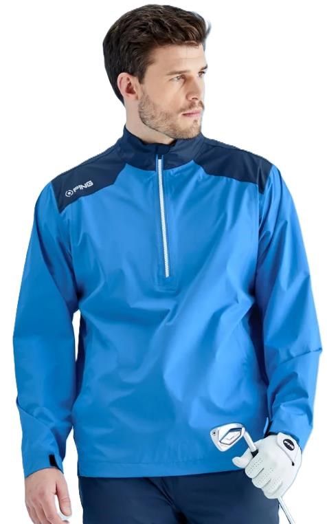 Ping AquaDrive Half-Zip waterproof męska kurtka wodoodporna, niebieska