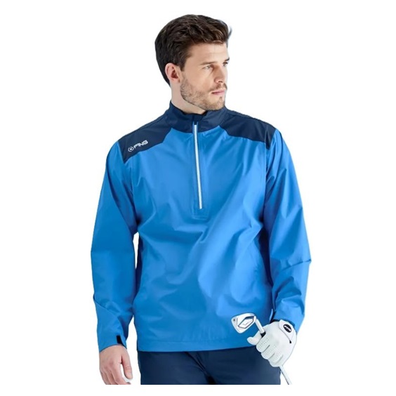 Ping AquaDrive Half-Zip waterproof męska kurtka wodoodporna, niebieska