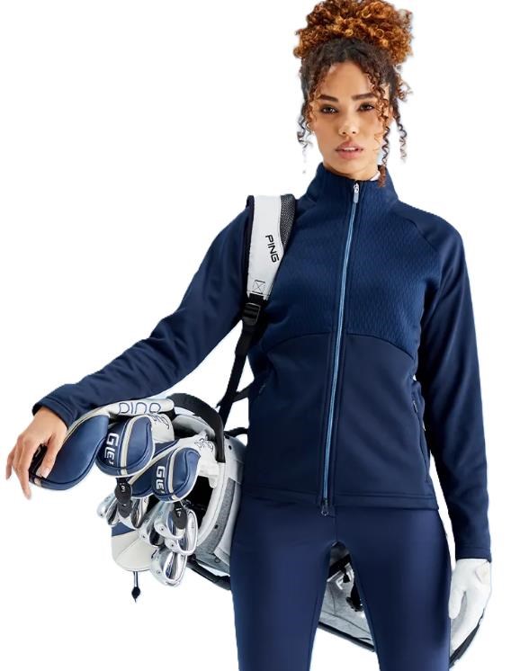 Ping Catherine Full zip fleece damska bluza, granatowa